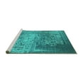 thumbnail image 2 of Ahgly Company Machine Washable Indoor Rectangle Oriental Turquoise Blue Industrial Area Rugs, 7' x 9', 2 of 4