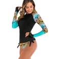 thumbnail image 6 of Women Rash Guard with String Bikini Two Piece Swimsuits Long Sleeve Bathing Suit, 6 of 8