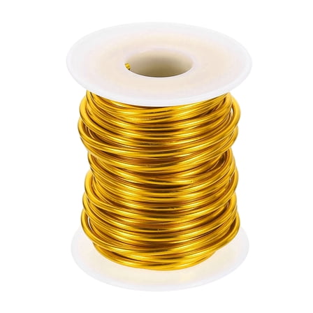 Uxcell 10 Gauge Aluminum Craft Wire 2.5mm 33ft Flexible Bendable Anodized Metal Jewelry Sculpting Wire for Jewelry Making Modelling Craft DIY, Yellow
