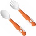 thumbnail image 4 of 1 Set of Baby Spoons Fork Toddler Utensils Baby First Stage Feeding Set (Orange), 4 of 8
