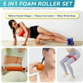 thumbnail image 6 of 5 in 1 Foam Roller Set, Trigger Point Foam Roller, Yoga Stick, Massage Ball, Resistance Band for Whole Body, Orange, 6 of 7