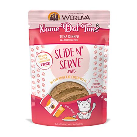 Weruva Slide N' Serve Paté Wet Cat Food, Name 'Dat Tuna Tuna Dinner, 5.5Oz Pouch (Pack Of 12)