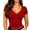 Red, variant on Fitted Crop Tops For Women V Neck Casual Form-Fitting Short Tee Fashion Slim Solid Color Blouses for Everyday (Red,L)