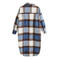 thumbnail image 5 of LYXSSBYX Women Long Sleeve Shacket Jacket Hot Sale Clearance Womens Plaid Long Wool Blend Coat Button Down Casual Boyfriend Flannel Shirts, 5 of 9