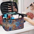 thumbnail image 4 of HELLHERO Polyester Cosmetic Travel Toiletry Bag Space-Efficient Toiletry Cosmetic Travel Bag Handy Home Offices Brush Storage, Colorful Floral Pattern, 4 of 5