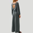 thumbnail image 7 of PuLe Two Piece Outfits Women’s Two Piece Crop Top & Wide Leg Pants Lounge Sweater Sets 2024 Fall Knit Sweatsuits Cozy Trendy Outfits, 7 of 7
