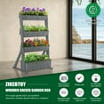 thumbnail image 5 of MOPHOTO 4-Tier Gray Vertical Wooden Raised Garden Bed,Garden Planters Freestanding Wood Plant Stand Flower Rack Wooden Planter Box for Plants Herbs Flowers Vegetables Outdoor Indoor Gardening, 5 of 8