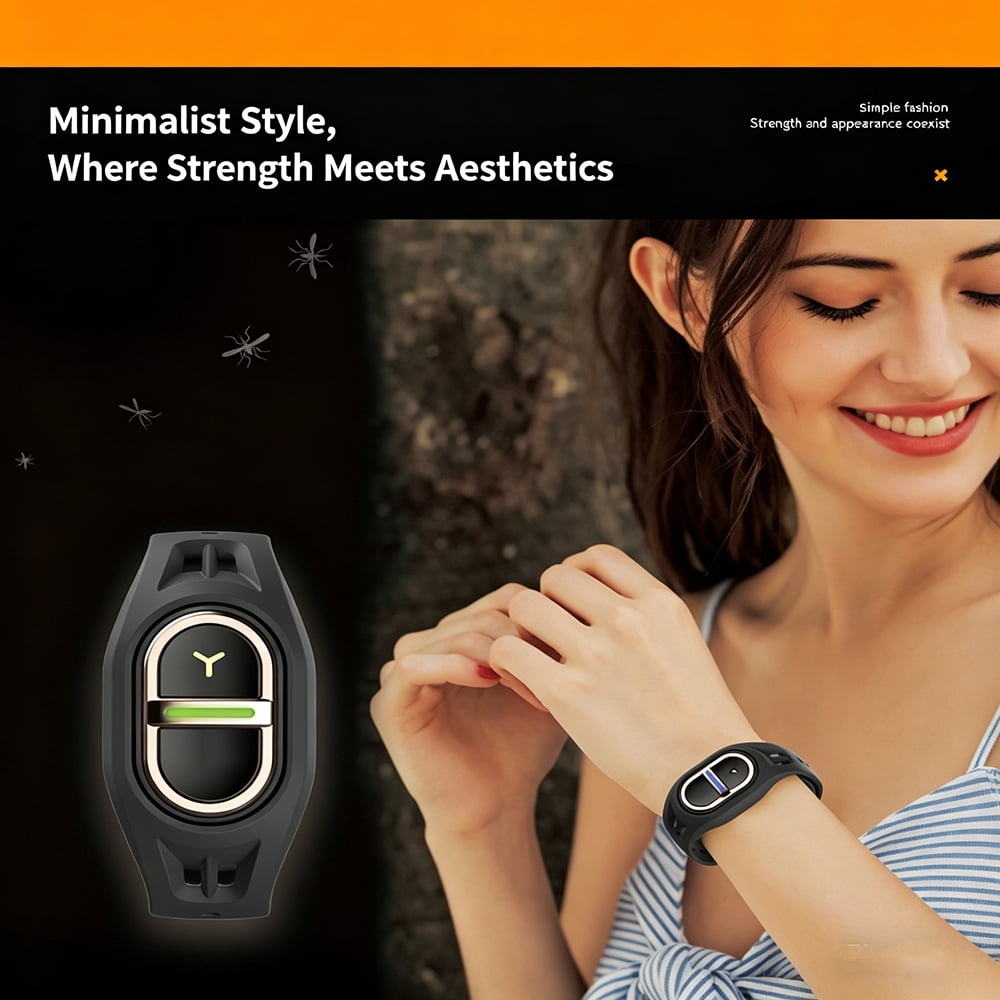 Ultrasonic Mosquito Repellent Bracelet, Rechargeable Electronic Pest Repellent Wristband for Adults Kids Outdoor Indoor Use,Friend's Gift