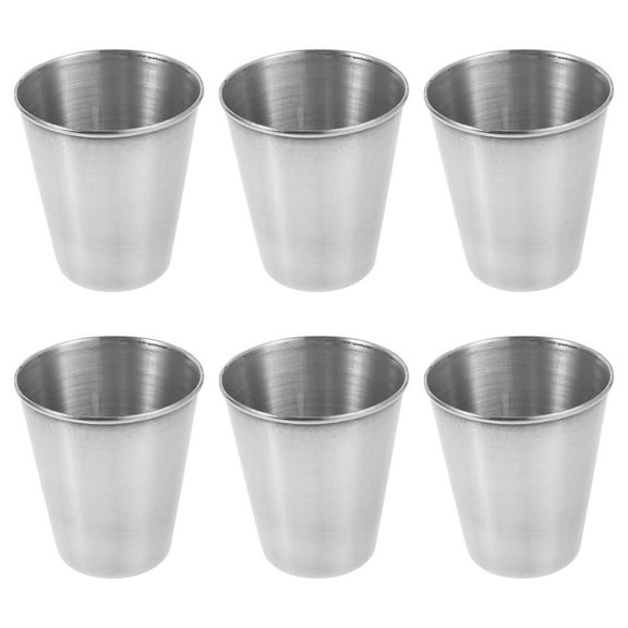Shot Glasses for Vodka Stainless Steel Wine Lightweight Drinkware Drinking Cups Metal 6 Pcs