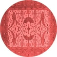 thumbnail image 1 of Ahgly Company Indoor Round Oriental Red Industrial Area Rugs, 3' Round, 1 of 4