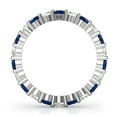 thumbnail image 2 of Sz (9) 3.50MM Sterling Silver 925 White & Blue CZ Eternity Engagement Wedding Band Ring, 2 of 3