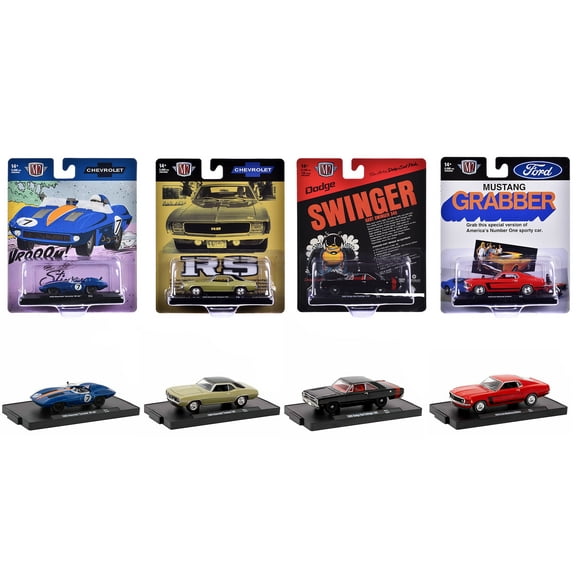"Auto-Drivers" Set of 4 pieces in Blister Packs Release 111 Limited Edition to 9600 pcs 1/64 Diecast Model Cars by M2 Machines
