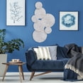 thumbnail image 2 of Oversized Abstract Wall Art, 7 Connected Bursts, Incised Roundels, Artisan Rubbed, Pale White Accent Patina Over Carved Wood,  42.5  x 24.75 Inches Boho Chic Collection, 2 of 6