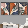 thumbnail image 3 of IDEA4WALL Framed Wall Art Print Set Tropical Geometric Jungle Palm Leaves Nature Illustrations Modern Decorative Chic for Living Room, Bedroom, Office - 24"x36"x3 Black, 3 of 5