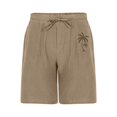 thumbnail image 4 of ZCFZJW Men's Linen Shorts Casual Tropical Palm Tree Printed Elastic Waist Drawstring Summer Beach Board Shorts Lightweight Swim Trunks with Pockets Khaki XXL, 4 of 5