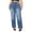 Blue 02, variant on Karymi Jeans for Women Plus Size High Waist Straight Leg, Button Zip Fly Classic Five Pocket Denim Pants, Loose Full Length Wide Trousers