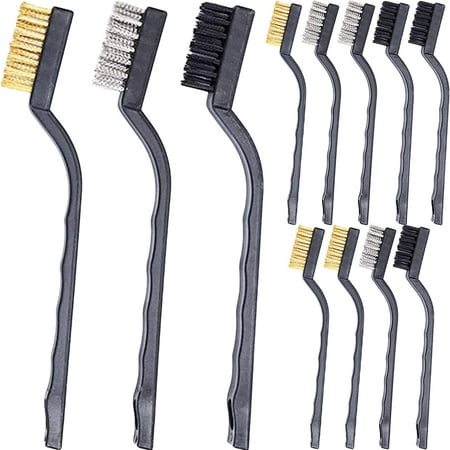 

12pcs Small Wire Brushes Industrial Wire Brushes for Cleaning Rust Paint Dirt