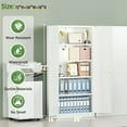 thumbnail image 2 of SOLAURA Metal Storage Cabinet with Locking Doors and 4 Adjustable Shelves, 72"H x 36"W x 18"D Cabinet for Office, Home, Garage, Warehouse(White), 2 of 7