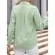 thumbnail image 5 of Camisas de Algodón para Mujer, con Botones, Cuello, Larga, Blusas Antiarrugas. Verde XL, 5 of 10