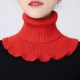 thumbnail image 4 of New Winter Knitted Warm Neckerchief for Women Solid Color Ruffle Scarf Soft Outdoor Knitting Warmer Neck Collar Pullover Scarves (Pink), 4 of 6