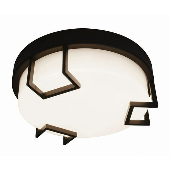 AFX Beaumont 12-inch Textured Bronze LED Outdoor Flush Mount, White Acrylic Shade