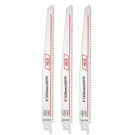 Reciprocating Saw Blades 9 Inch, Japanese Tooth Pruning Blades 6 TPI for Tree Trimming, 3 Pack