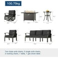 thumbnail image 4 of Gotland Aluminum Patio Furniture Set,8 Pieces 10 Seat Metal Outdoor Furniture Conversation Set w/45 Propane Gas Fire Pit&Swivels,Black, 4 of 7