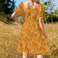 thumbnail image 4 of Orange Bird - Robe Sans Manches Tweetings de Saison Vêtements pour Femmes Robes de Cérémonie Robe d'Été Robe Quotidienne d'Été, 4 of 5