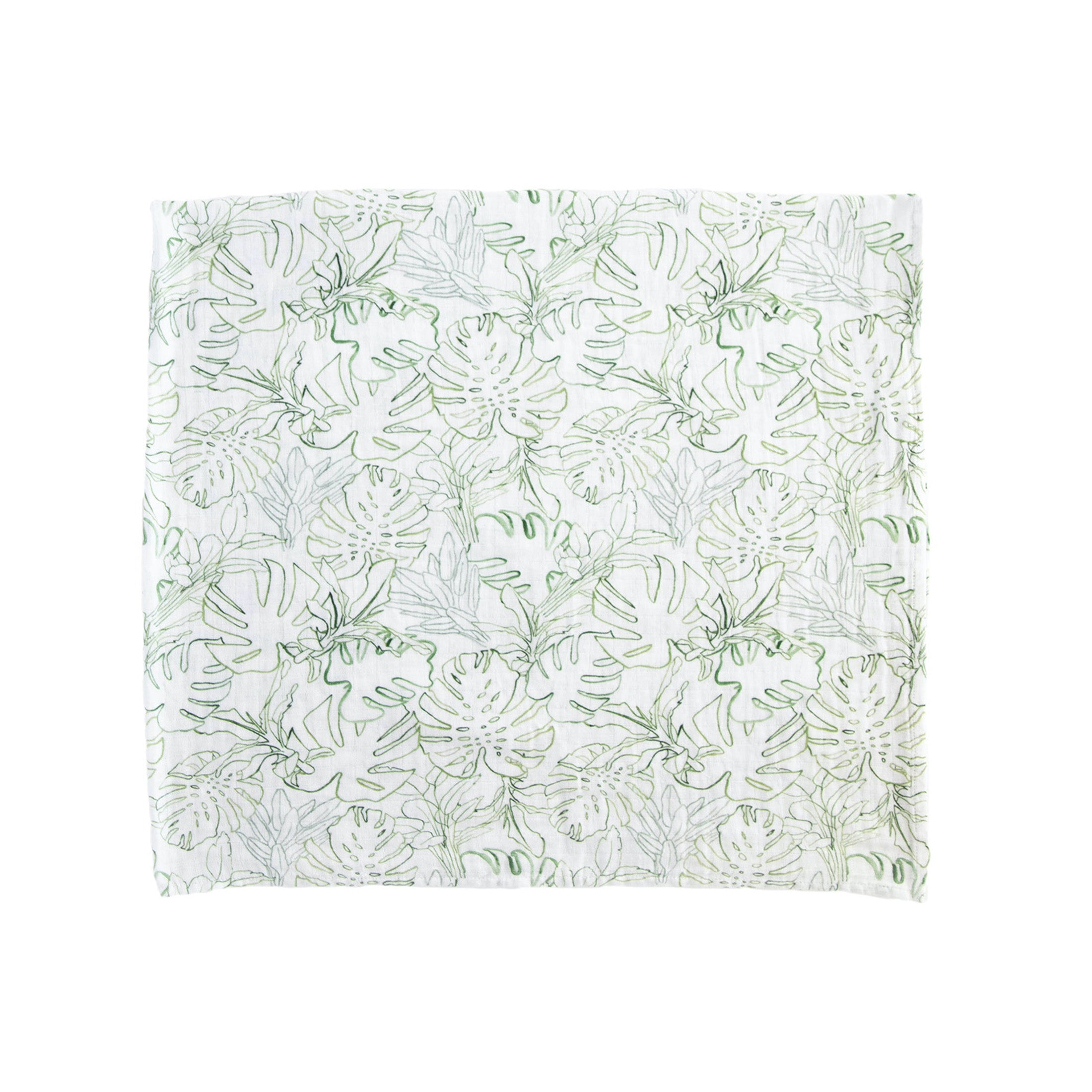 Red Rovr 100% Organic Cotton Muslin Swaddle Infant Blanket 2 Pk, Unisex, Jungle Leaf
