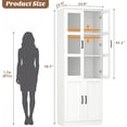 thumbnail image 4 of Homieasy Pantry Storage Cabinet, 79.7'' Tall Freestanding Kitchen Storage Cabinet with Glass Doors and Adjustable Shelves, Off-White, 4 of 7