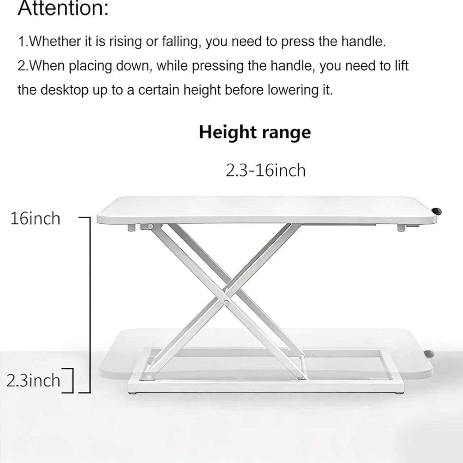 Standing Desk Converter Adjustable Height,Keyboard Riser for Stand Up Desk Riser,Computer Keyboard Stand for Desktop,Ergonomic Sit Stand Computer Workstations White Size 23.6 Inch