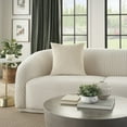 thumbnail image 3 of Mina Victory Sofia Solid Reversible Velvet 20" x 20" Beige Indoor Throw Pillow, 3 of 6