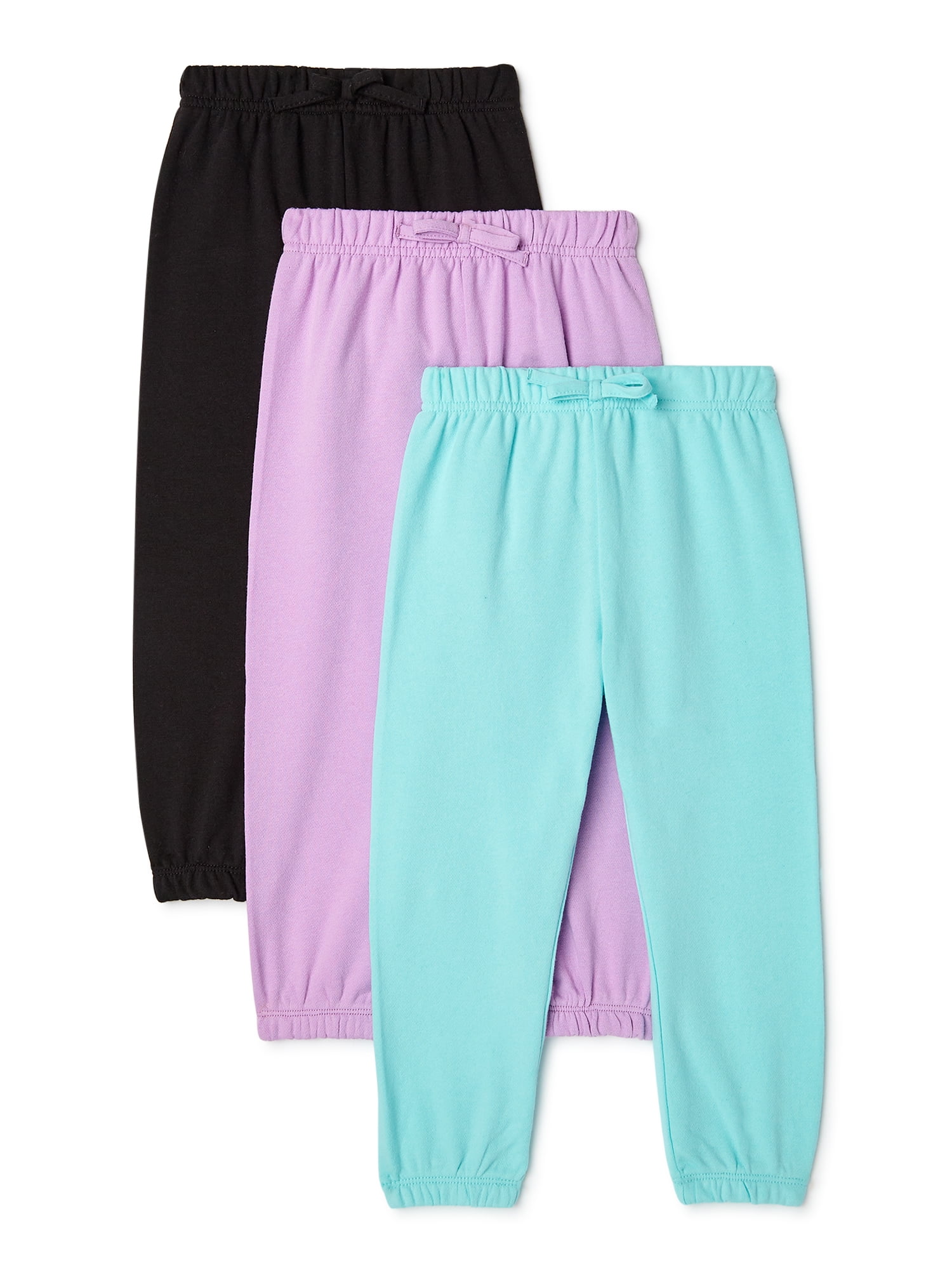 Garanimals Baby & Toddler Girls French Terry Jogger Pants, 3Pack (12M