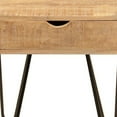 thumbnail image 4 of 1 Drawer Wooden Side Table with Metal Hairpin Legs, Brown and Black- Saltoro Sherpi, 4 of 5