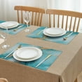 thumbnail image 3 of Blue Gold Marble Pattern Summer Placemats Table Placemats Set Of 4-Linen Kitchen Washable Placemats Table Mats 11.8"x17.7" Non-Slip Heat Resistant, 3 of 6