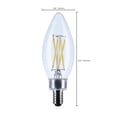 thumbnail image 2 of Satco S12494 LED Filament B11 Candle Light Bulbs 5.5W 120V 3000K E12 Candelabra Base Dimmable WET Location (10 Pack), 2 of 13