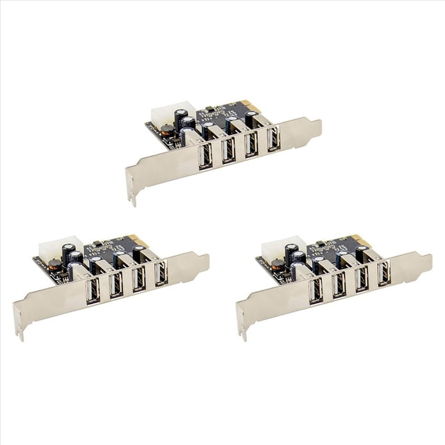 3X Tarjeta Convertidora PCI-e A 4 Puertos USB 2.0 Tarjeta Adaptadora PCIE USB2.0 el Conjunto de Chips MCS9990 Permite el Intercambio en Caliente de la Tarjeta Elevadora USB
