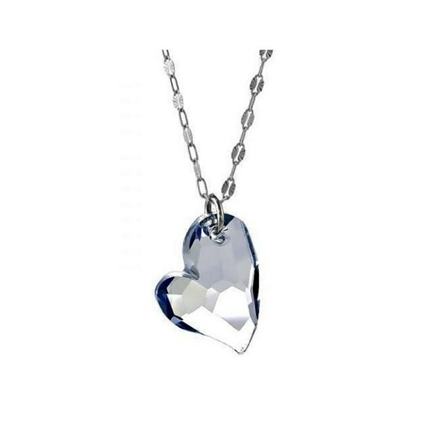 Ijewelry2 Blue Heart Shaped Swarovski Crystal Stone Pendant Sterling Silver Chain Necklace 17 Com - Heart Shaped Stone Pendant Ijewelry2 Blue Heart Shaped Swarovski Crystal Stone Pendant Sterling Silver Chain Necklace 17 Com - Heart Shaped Stone Pendant
