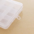 thumbnail image 4 of Caja pequeña de plástico transparente de 15 rejillas extraíble para almacenar y clasificar joyas, medicamentos, agujas cosméticas y artículos de pesca, 4 of 6