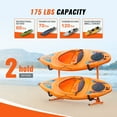 thumbnail image 6 of Freestanding Kayak Storage Rack for 2 Kayaks, Heavy-Duty Adjustable Steel Canoe & Paddleboard Stand with Padded Arms, 175LB Capacity for Indoor/Outdoor Garage Use, 6 of 7