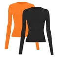 thumbnail image 2 of Womens Blouses Women's Long Sleeved Round Neck Slim Bottom Sweater 2025 Basic Clothing for Outdoor Wear Sports Top Womens Fashion Top Shirts, 2 of 6