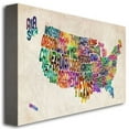 thumbnail image 3 of Trademark Art "United States Text Map II" Canvas Wall Art by Michael Tompsett, 3 of 3