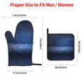 thumbnail image 2 of Sikiie Retro Blue Glitter Oven Mitts and Pot Holders, Silicone Oven Gloves, Heat Resistant Oven Mitts 4Pcs Set, 2 of 6