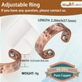 thumbnail image 4 of Magnetia Copper  Magnetic Ring for Women, Open Cuff Finger Rings with 4 Magnets, Health Valentine's Day Gift, 4 of 6