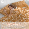 thumbnail image 4 of 3 Piece Weeping Flowers Duvet Cover Set Queen Size,Microfiber Comforter/Quilt Cover with Corner Ties and 2 Pillowcases,Orange Spring Floral Botanical Art Aesthetics Soft Bedding with Zipper Closure, 4 of 8