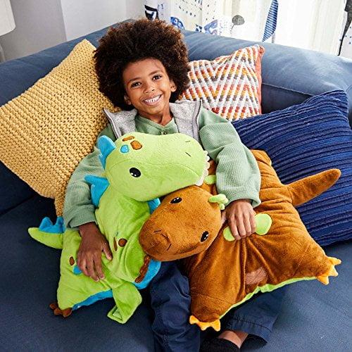 green dinosaur pillow pet