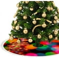 thumbnail image 3 of Christmas Tree Skirt Xmas Tree Skirts 30 in Christmas Lights Bulbs Christmas Tree Mat for Christmas Holiday Party Ornaments, 3 of 5
