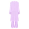 thumbnail image 5 of inlzdz Womens Chiffon Pant Suits 3 Piece Mother of The Bride Wedding Outfit Evening Cocktail Party Suit 04 Lavender XXL, 5 of 7