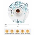 thumbnail image 6 of 15 Inch Round Placemats Set of 6, Teal Blue Leaves Non Slip Heat Insulation PP Table Mats, Summer Botanical Washable Place Mats for Kitchen Dining Party Table Decor, 6 of 7