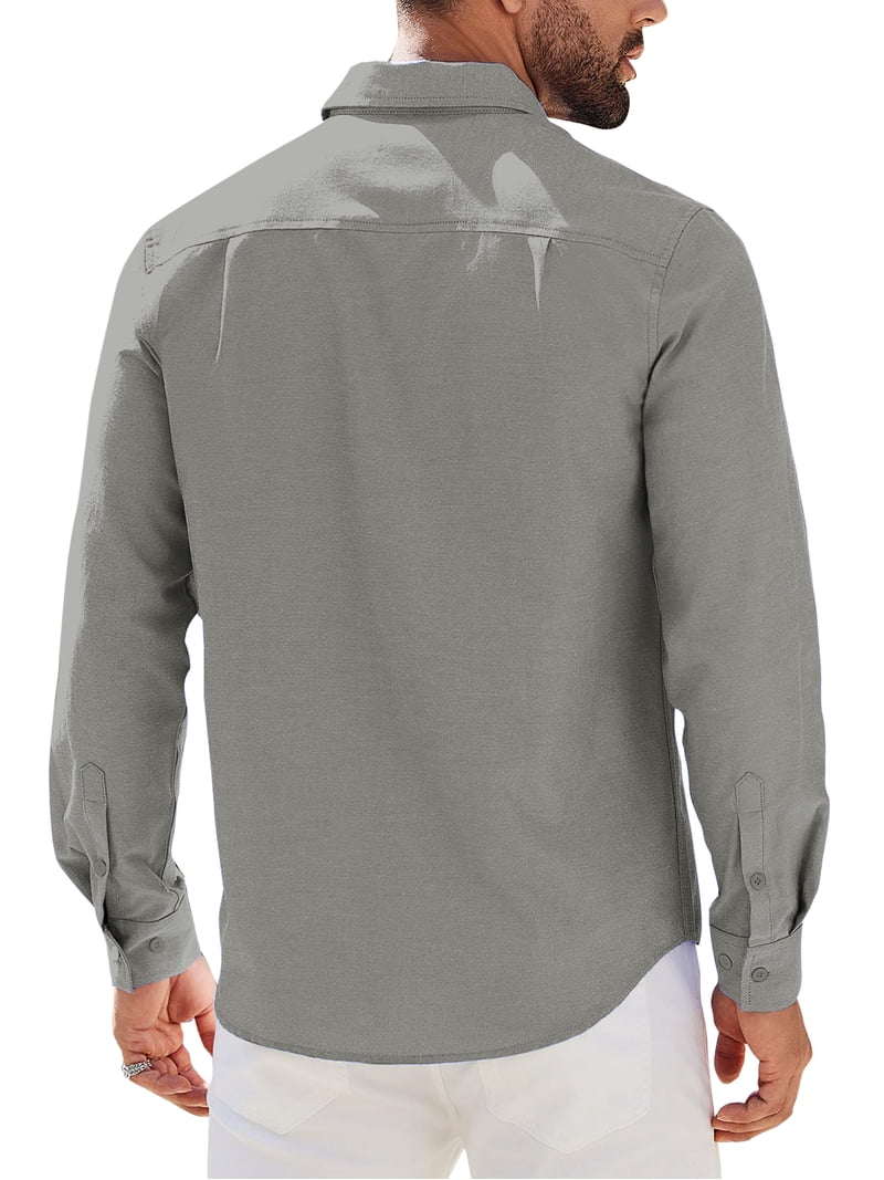 GENTS BLISS Long Sleeve Mens Dress Shirts Casual Solid Shirts for
